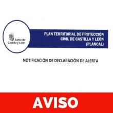 Notificación de declaración de alerta - Plan Territorial de Protección Civil de Castilla y León 
