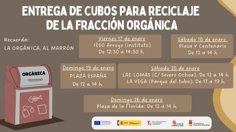 Segunda fase de reparto de los mini cubos marrones para residudos orgánicos